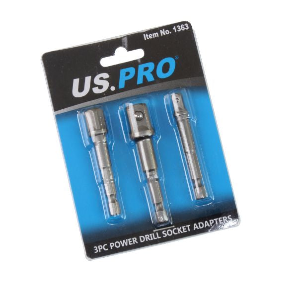 Set of 3 electric drill bit adapters US1363