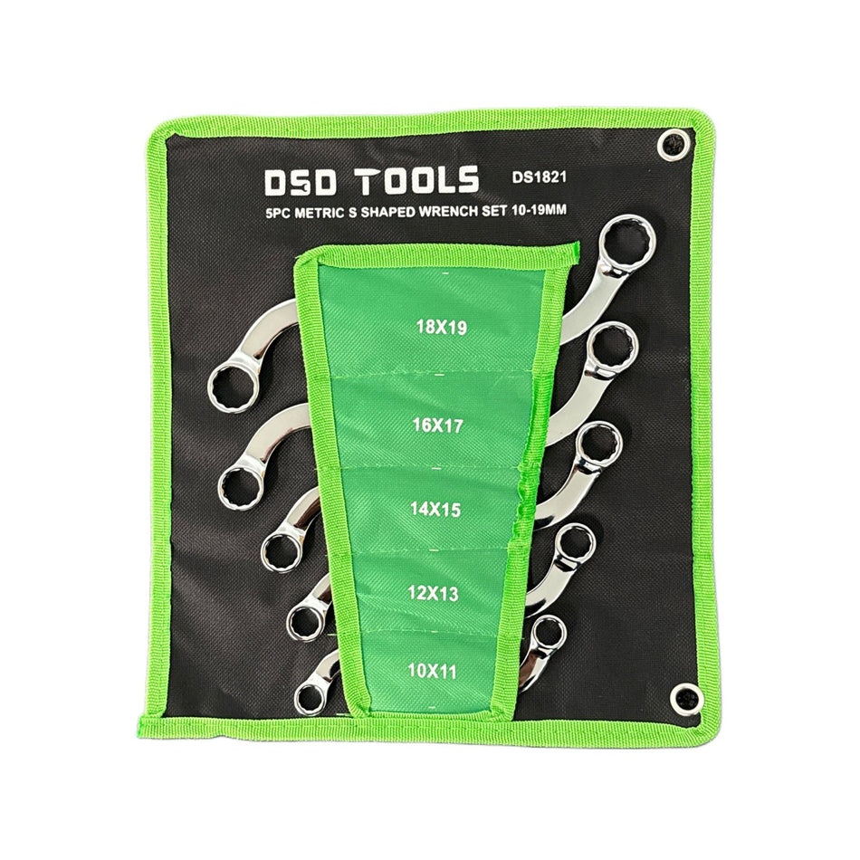 5-PIECE S-SHAPED WRENCH SET 10-19 MM DS1821