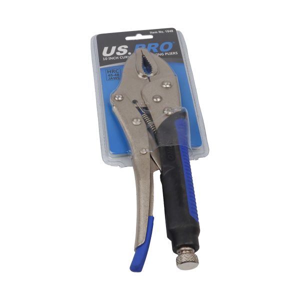 25 cm curved locking pliers with soft handles US1848