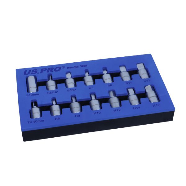 3/8" drive 14-piece oil drain plug wrench set US3225