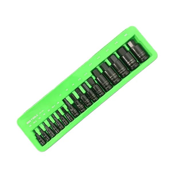 Set of 17 Impact Hex Bit Sockets – 1/4 3/8 1/2 Drives DS1185