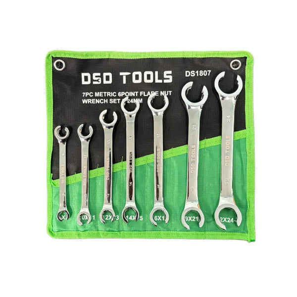 7-PIECE METRIC HEXAGONAL PIPE WRENCH SET 8-24 mm DS1807