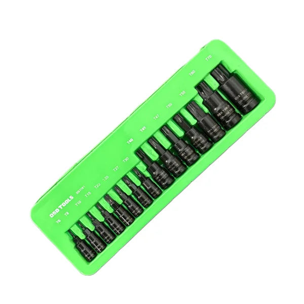 15-Piece Impact Torx Bit Set – 1/4, 3/8, 1/2 Drives DS1181