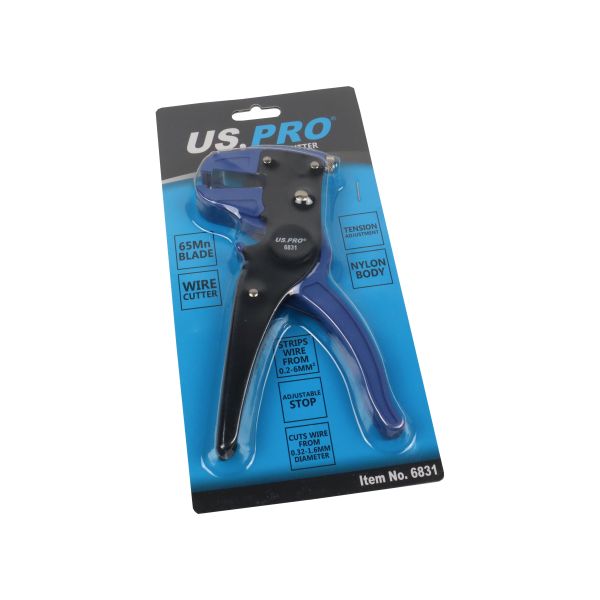 Wire insulation stripper and cutter US6831