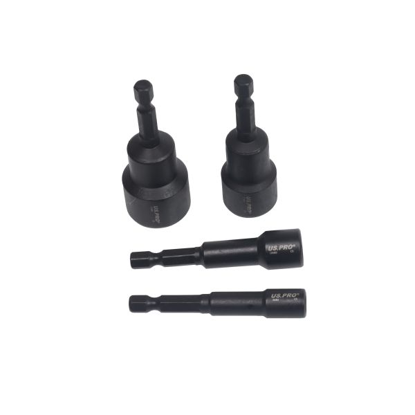 14 pcs 1/4" hex drive magnetic impact nut driver bit set, metric. US7164