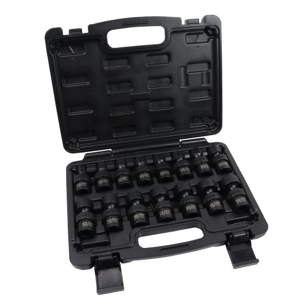3/8" drive bent shallow impact sockets, 15 pcs US7564