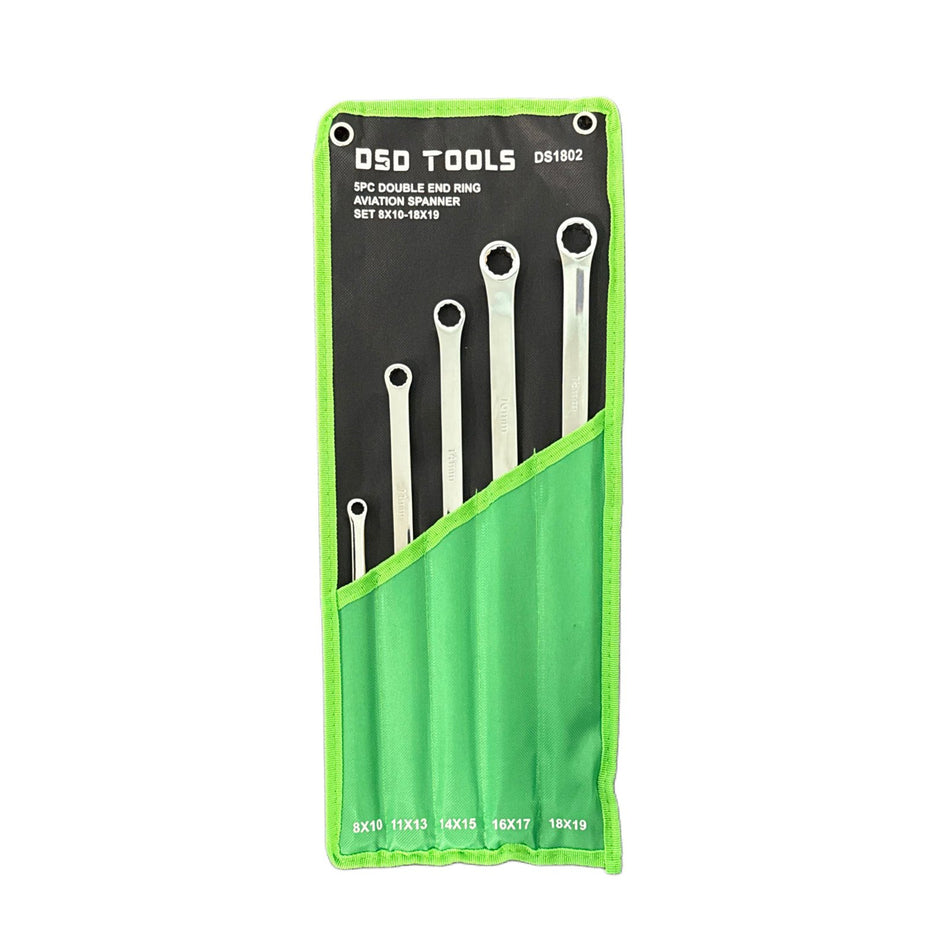 Set of 5 Double-Sided Aviation Ring Wrenches DS1802