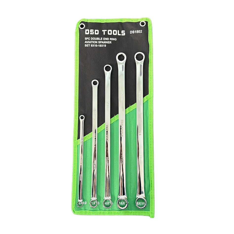 Set of 5 Double-Sided Aviation Ring Wrenches DS1802