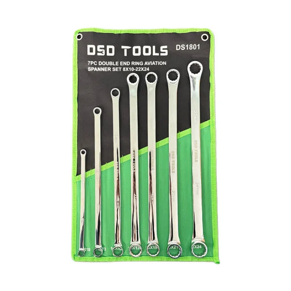 Set of 7 Double-Ended Ring Aviation Wrenches DS1801