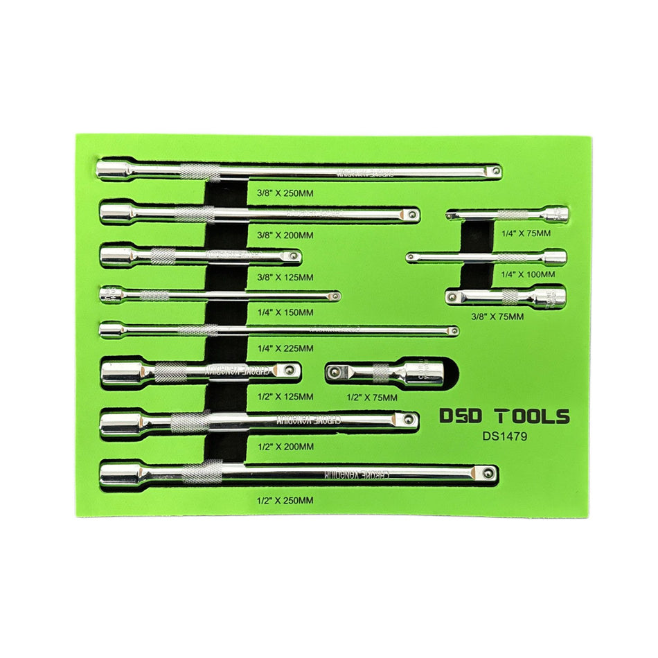 Set of 12 Extensions - 1/4", 3/8", 1/2" DS1479