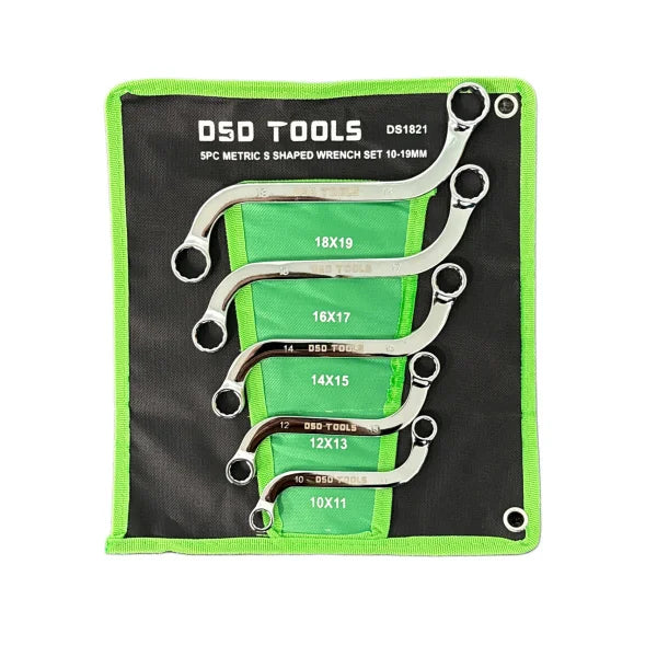 5-PIECE S-SHAPED WRENCH SET 10-19 MM DS1821