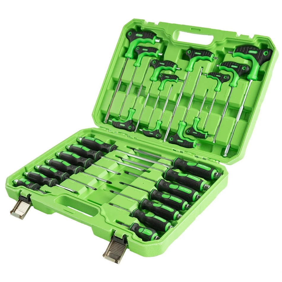 Set of 26 pcs. High-Quality Screwdrivers and T-Handle Hex Keys with Round End and Star Keys DS1005