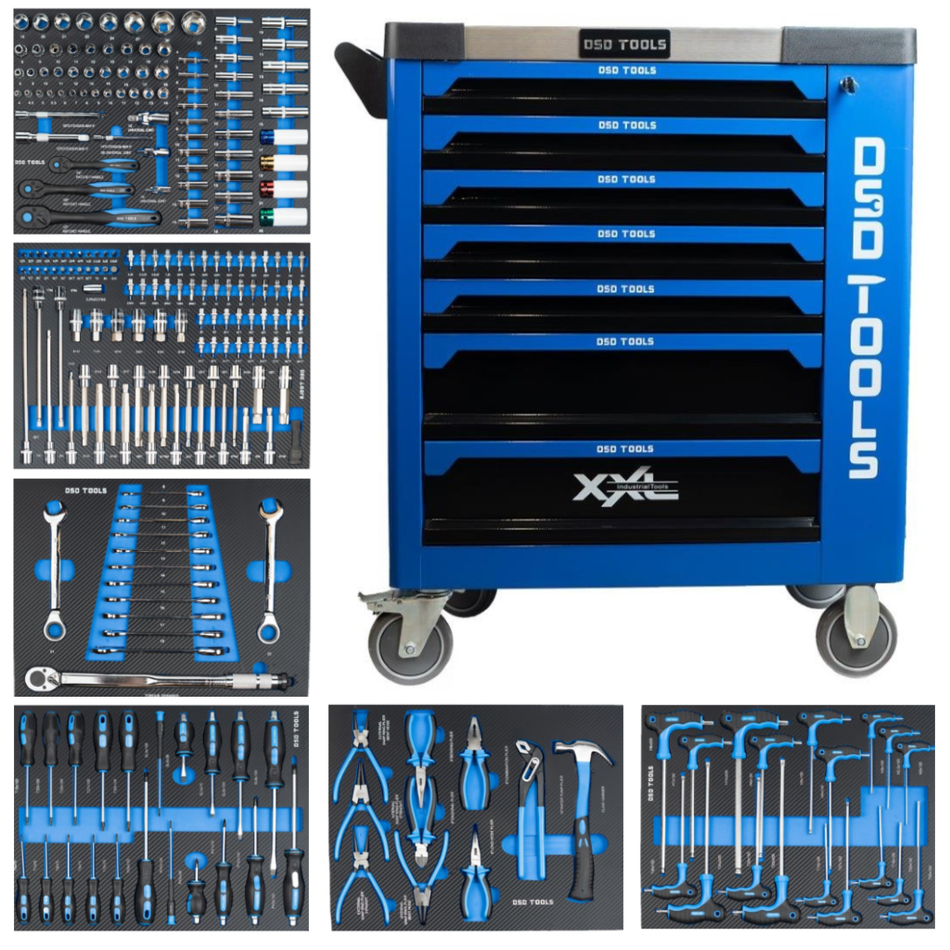 7-Drawer Rolling Tool Cart with Tools DS1020