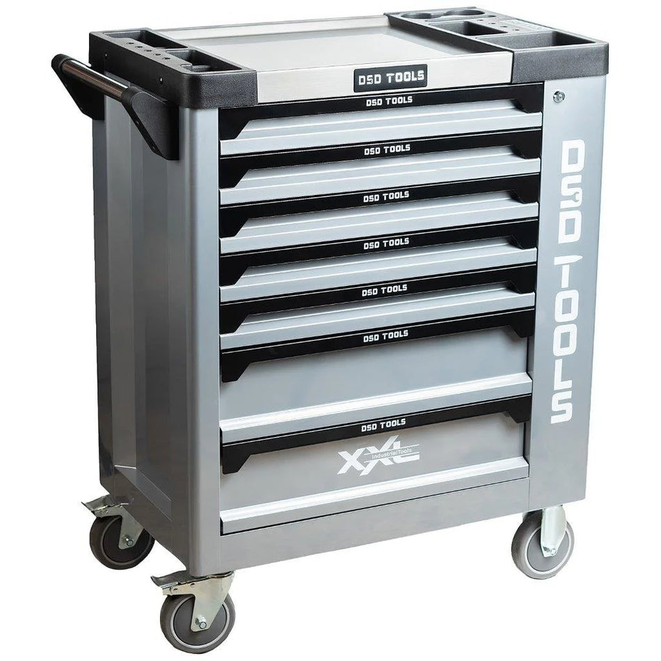 7-Drawer Tool Cart-Cabinet with Tools, Gray DS1021