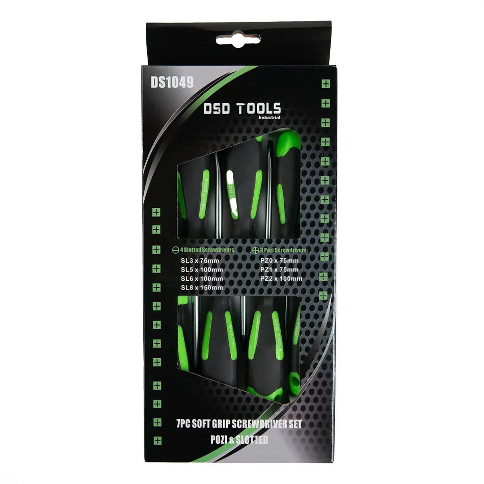 7-PIECE SCREWDRIVER SET WITH SOFT HANDLE (PHILLIPS AND FLATHEAD) DS1049