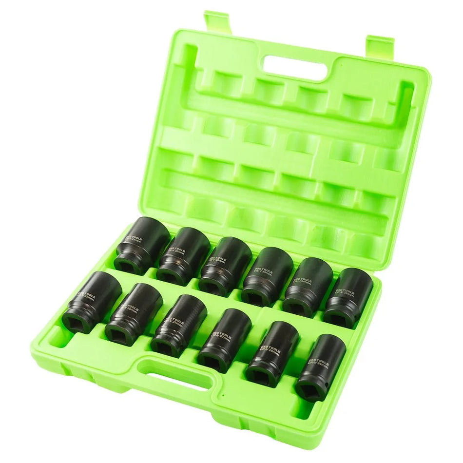 12 PCS 3/4" 6-POINT DEEP IMPACT SOCKETS, 12 PCS DS1102