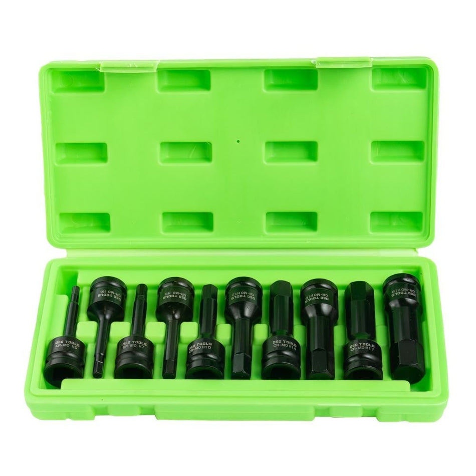 1/2" PAVAROS IMPACT HEXAGONAL HEX BITS, 10PCS DS1107