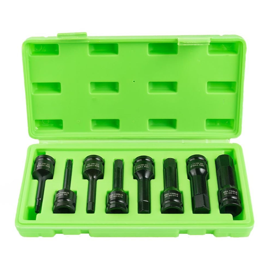1/2" PAVAROS IMPACT HEXAGONAL HEX BITS, 8 pcs. DS1108