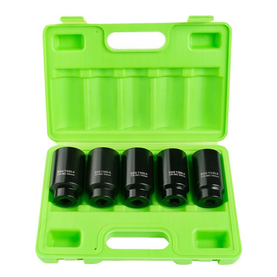 1/2" Impact 12-Point Deep Hub Nut Sockets, 5 pcs DS1113