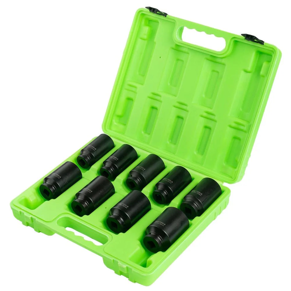 1/2" PAVAROS 6-POINT HEX DEEP IMPACT SOCKETS, 9 PCS DS1114