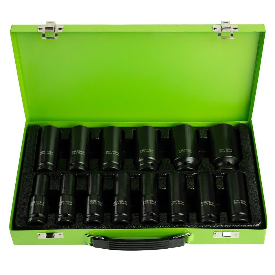 1/2" IMPACT DEEP SOCKET SET, METRIC 10 - 30 MM, 14PCS DS1150