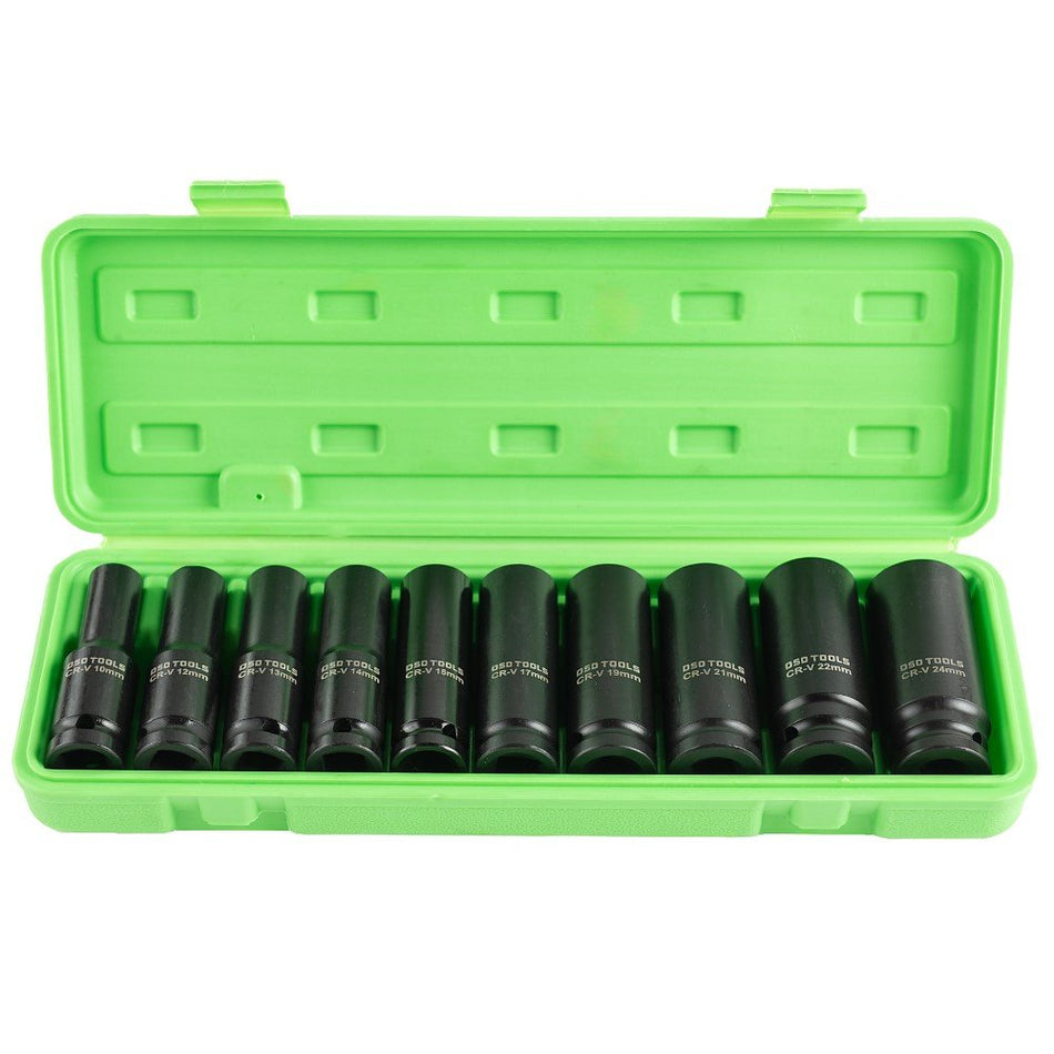 1/2" LONG IMPACT SOCKETS, METRIC, 10PCS DS1171