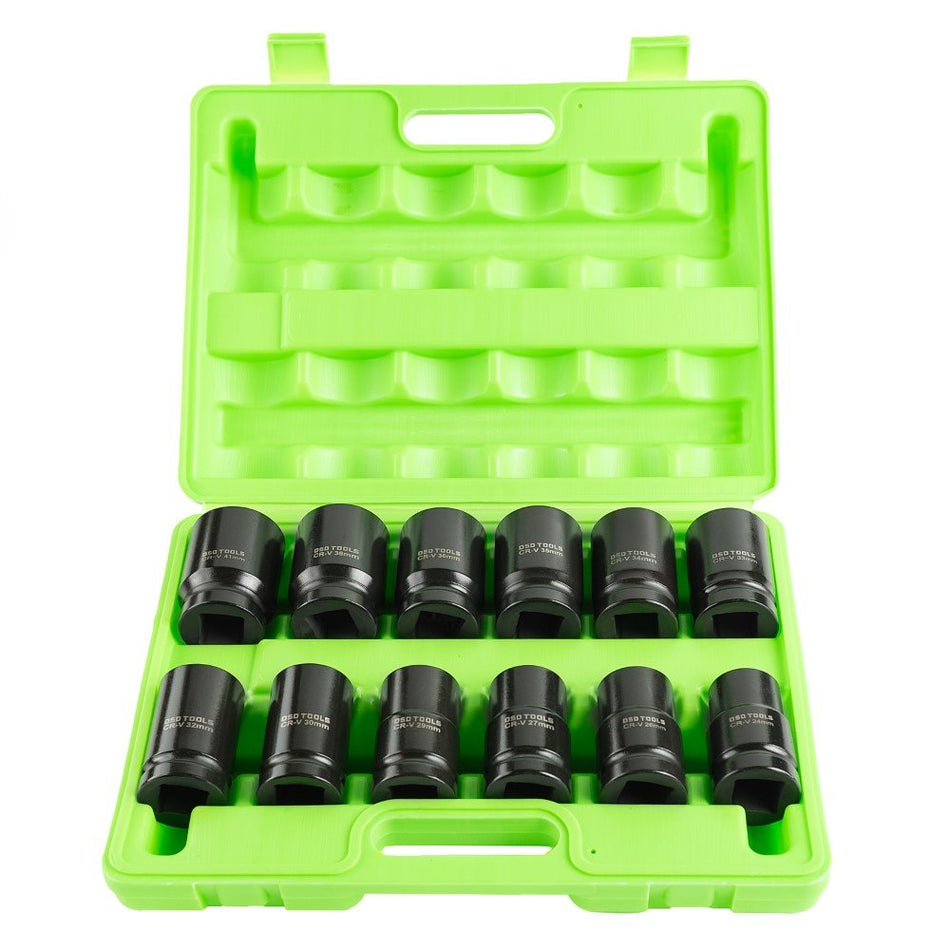 1" LONG IMPACT HEX SOCKETS, METRIC, 12 PCS. DS1173