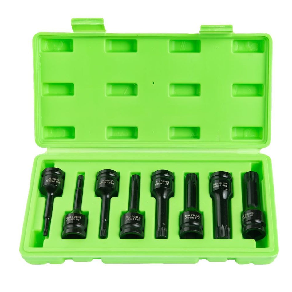 1/2" PAVAROS IMPACT "SPLINE" SOCKETS, 8 PCS. DS1180