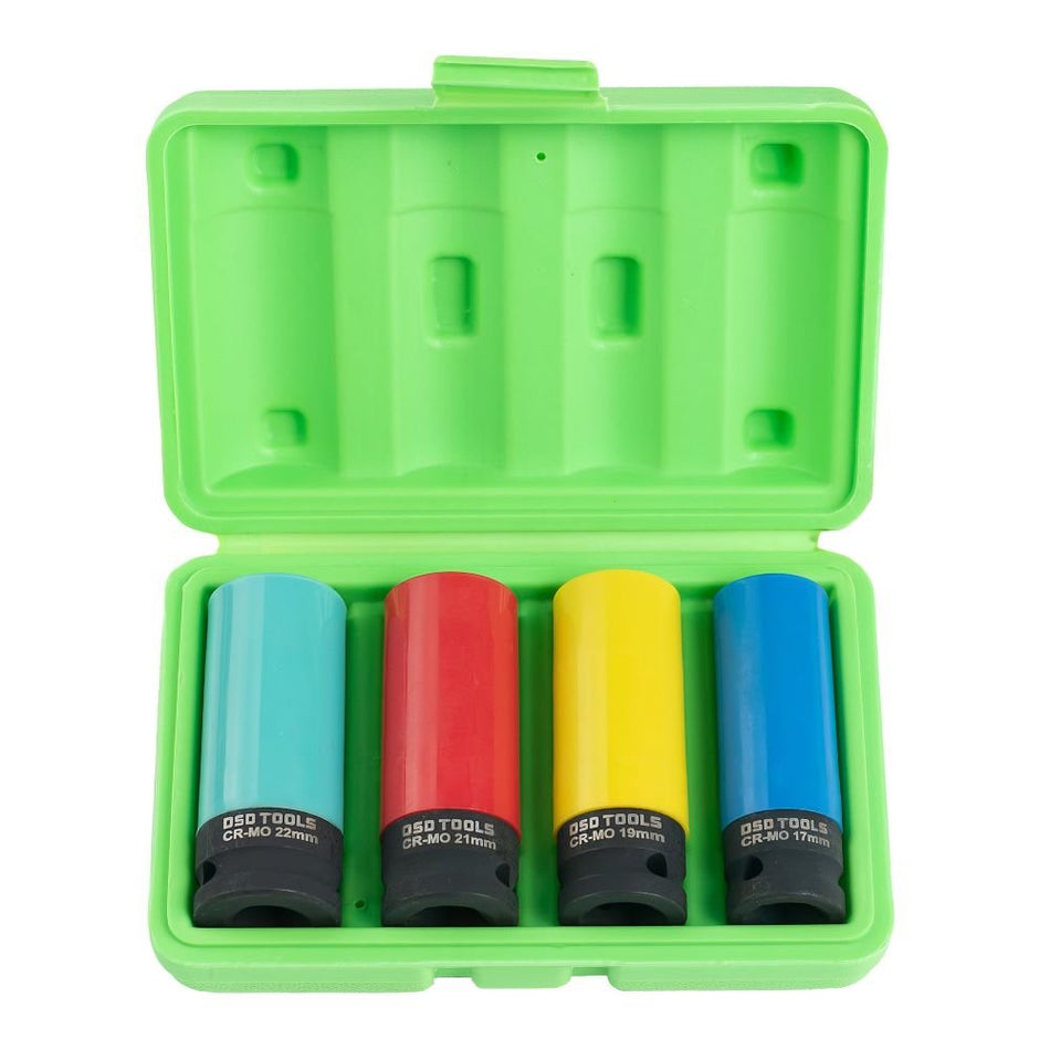 1/2" PAVAROS DEEP IMPACT SOCKETS FOR LIGHT ALLOY WHEELS, 4 PCS. DS1187
