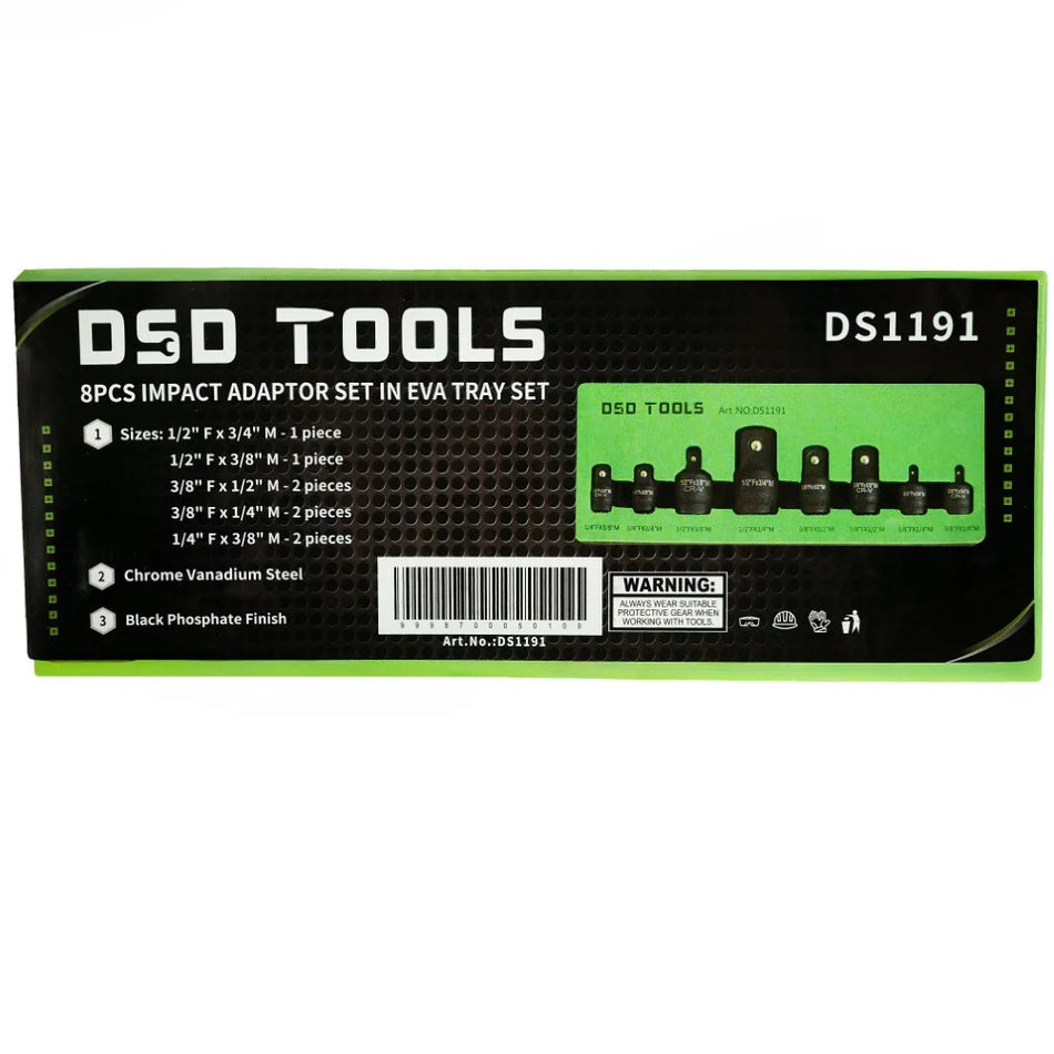 Set of Impact Adapters in EVA Case, 8 pcs. DS1191