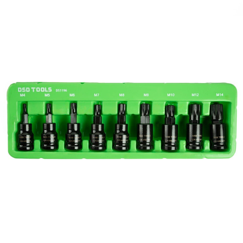 3/8" PAVAROS IMPACT "SPLINE" TYPE SOCKETS, 9 PCS. DS1196