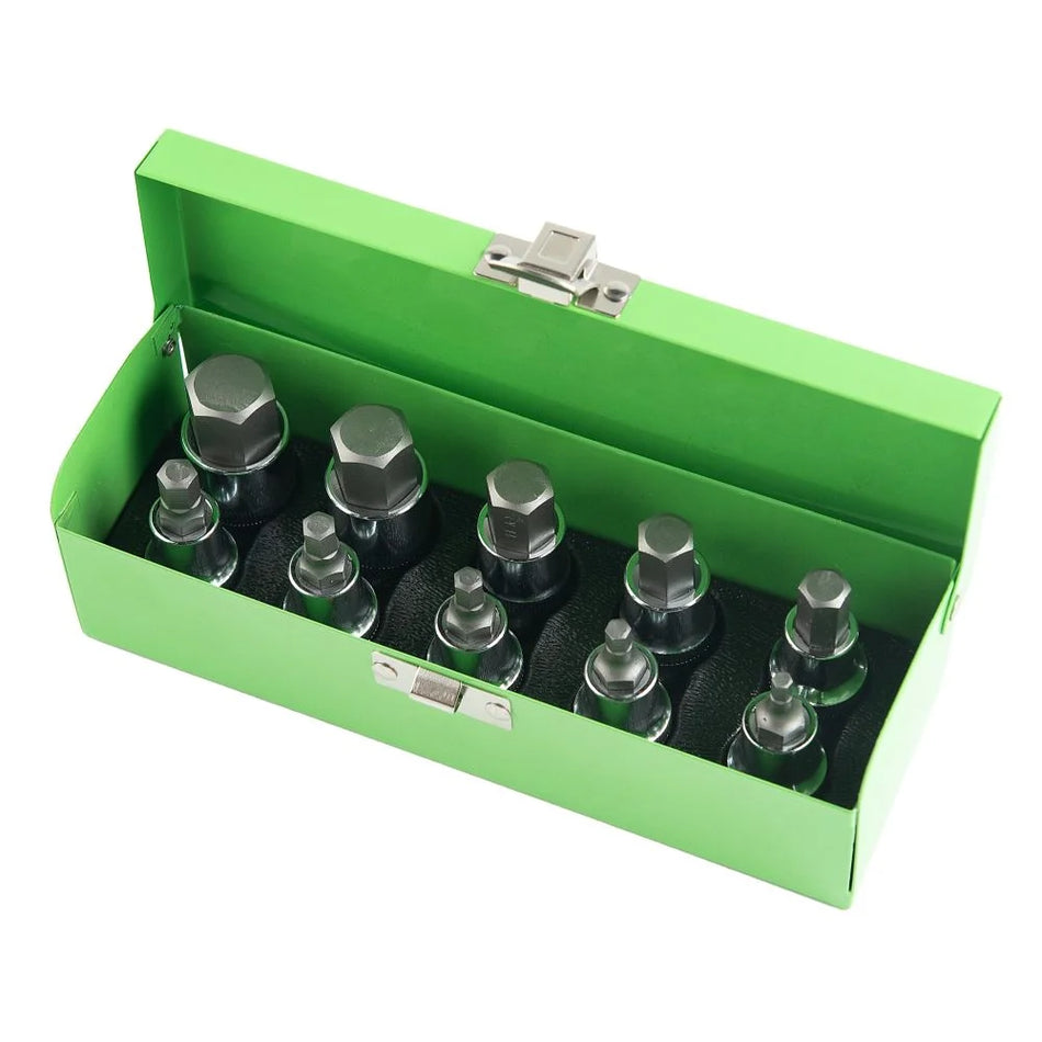1/2” PAVAROS "HEX" Hexagonal Socket Bit Set, 10 pcs. DS1217