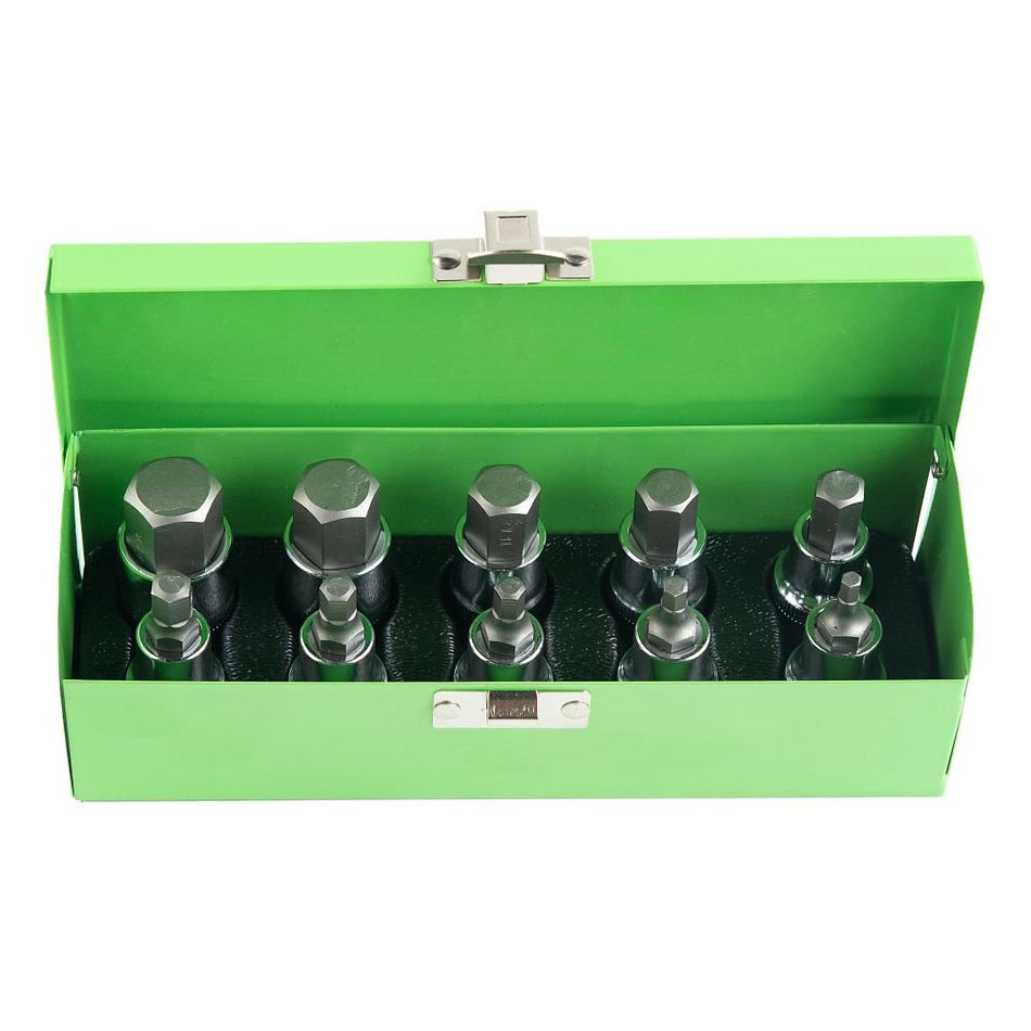 1/2” PAVAROS "HEX" Hexagonal Socket Bit Set, 10 pcs. DS1217