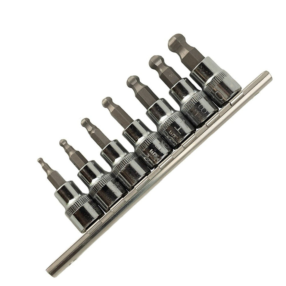 3/8" PAVAROS BALL END HEXAGONAL "HEX" SOCKET SET 48 MM, WITHOUT RAIL, 7 PCS. DS1224