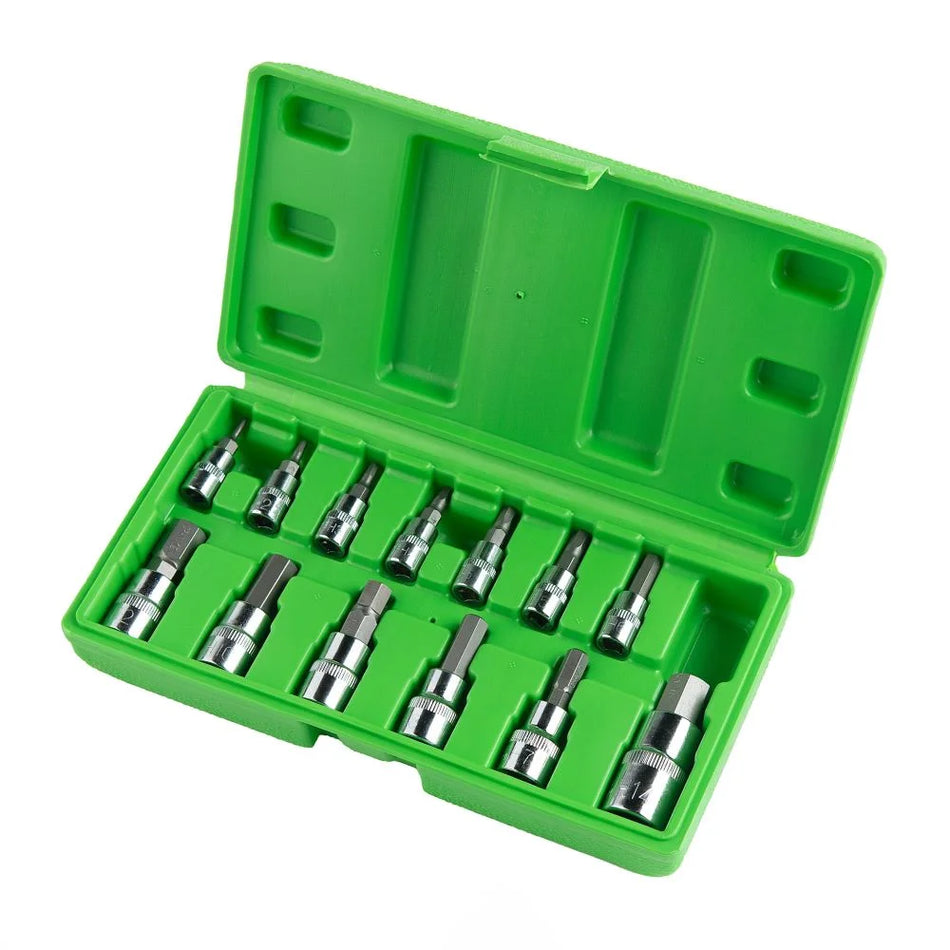 Set of Metric Hexagonal "HEX" Sockets and Bits, 13 Pieces DS1226