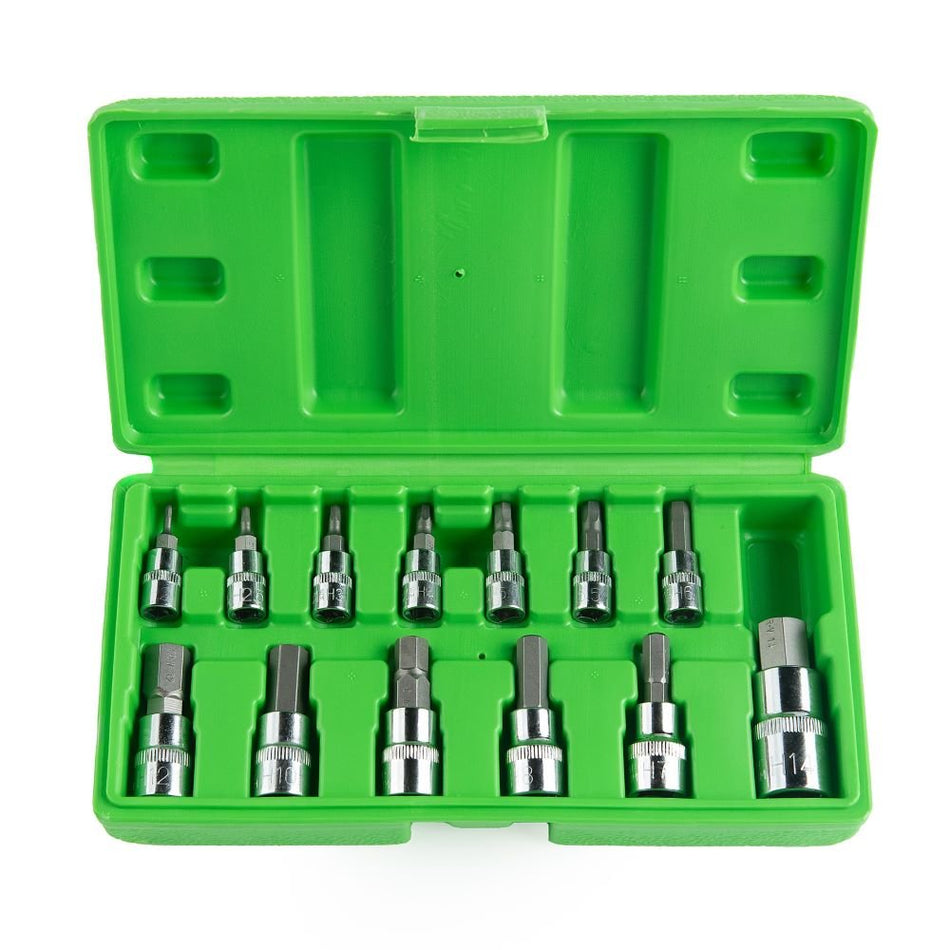 Set of Metric Hexagonal "HEX" Sockets and Bits, 13 Pieces DS1226