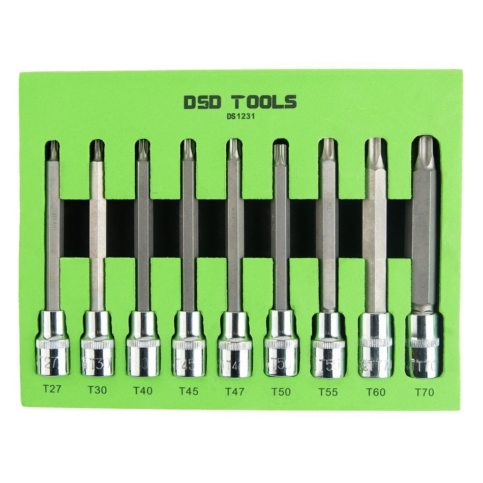 1/2" Star Socket Bits 9 pcs. DS1231