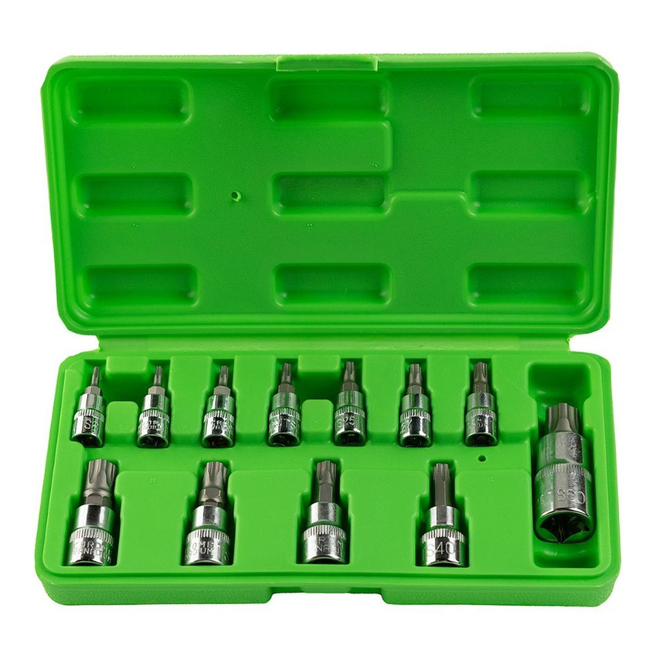 "STAR PLUS" TORX SOCKET-DRIVER SET 1/4", 3/8", 1/2" DRIVE, 12PCS DS1236