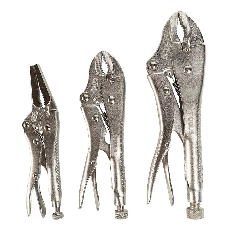 3 PCS. SET OF CLAMP PLIERS WITH RIBBED HANDLES DS1270