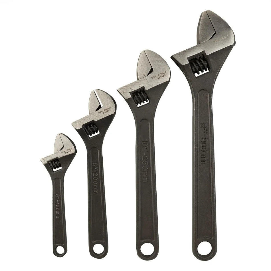 4 PCS. ADJUSTABLE WRENCH SET, BLACK FINISH, DS1282