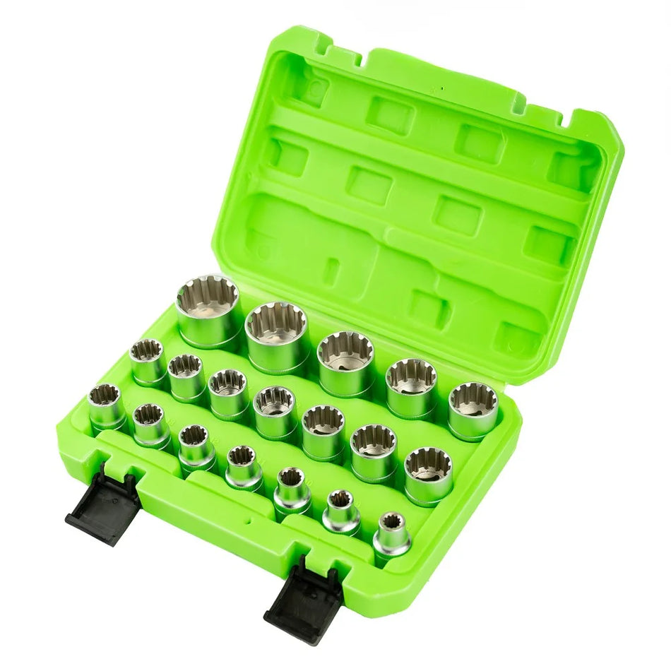 19 PCS 1/2" "GEAR LOCK" SOCKETS 8–32 MM DS1316