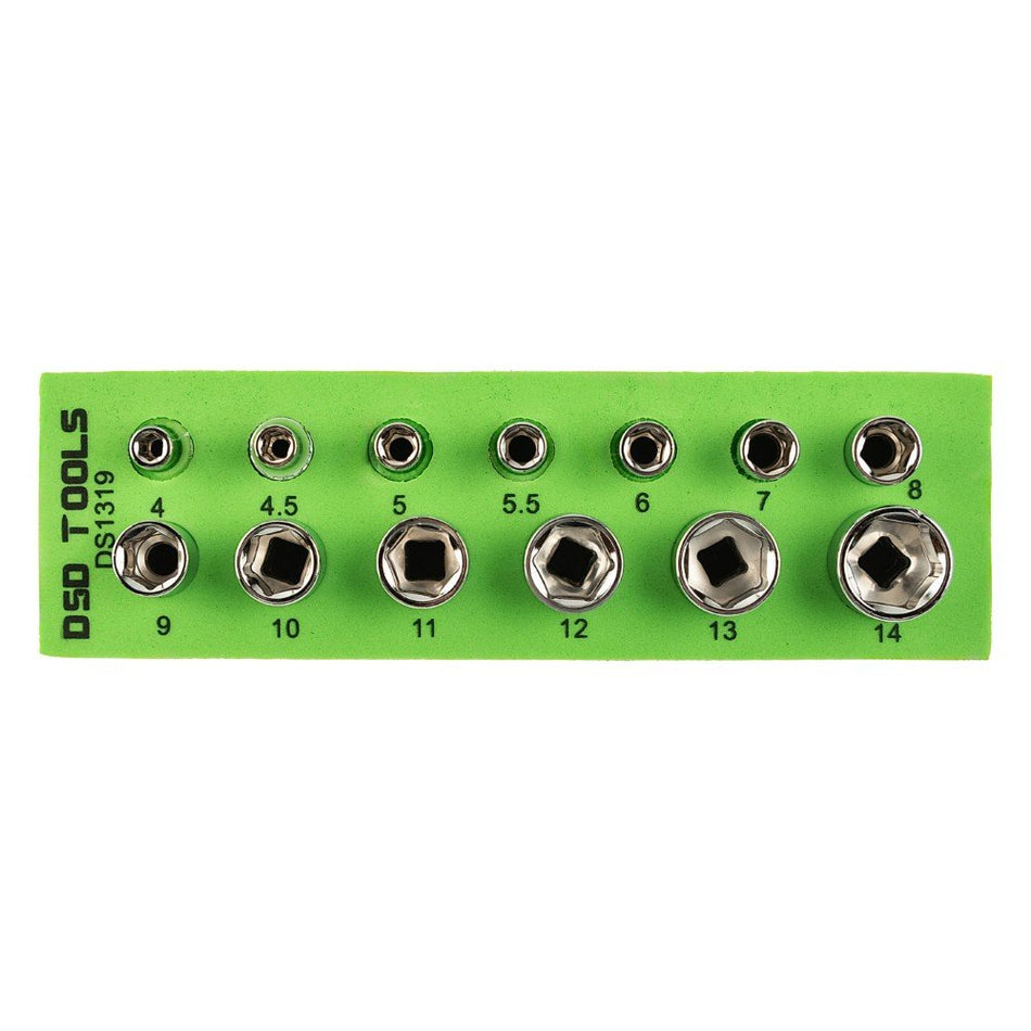13 PCS 1/4" DR SHORT SOCKETS 4-14 mm DS1319