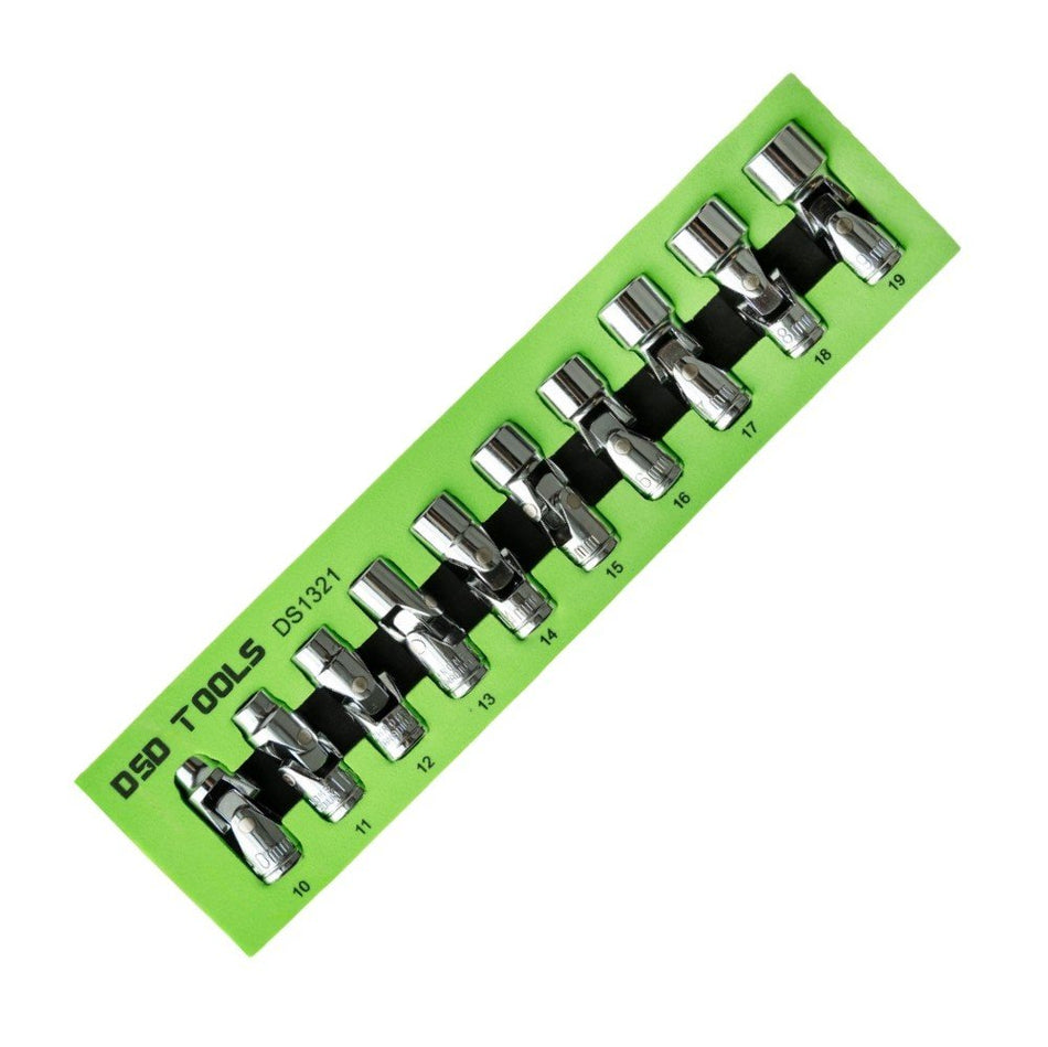 10 PCS. 3/8" 12-POINT FLEXIBLE HEAD SOCKETS DS1321