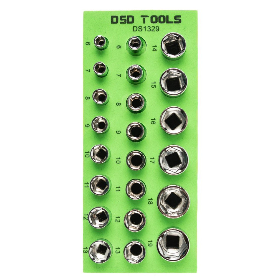 22 PCS. 1/4" and 3/8" SUPER LOCK SOCKETS DS1329