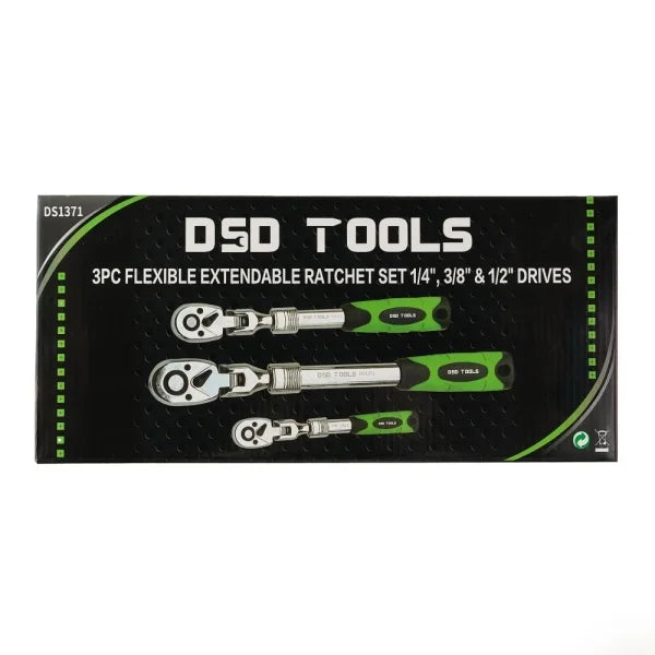Set of 3 Flexible Telescopic Extensions 1/4", 3/8", and 1/2" DS1371