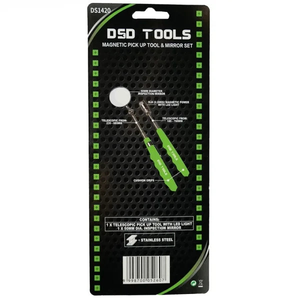 Magnetic Pickup Tool and Mirror Set with LED Light DS1420