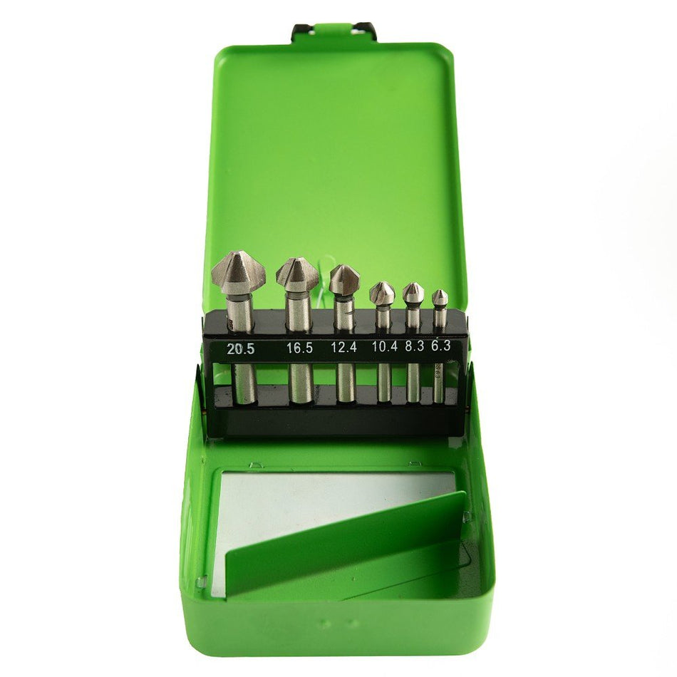 6 dalių kūginių įgilinimo grąžtų rinkinys HSS 6.3 - 20.5 mm DS1435