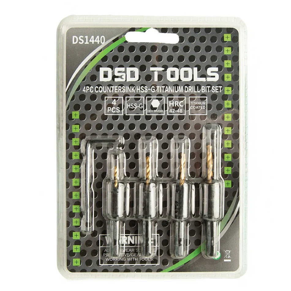 4 PCS. HSS-G TITANIUM COUNTERSINK DRILL SET DS1440