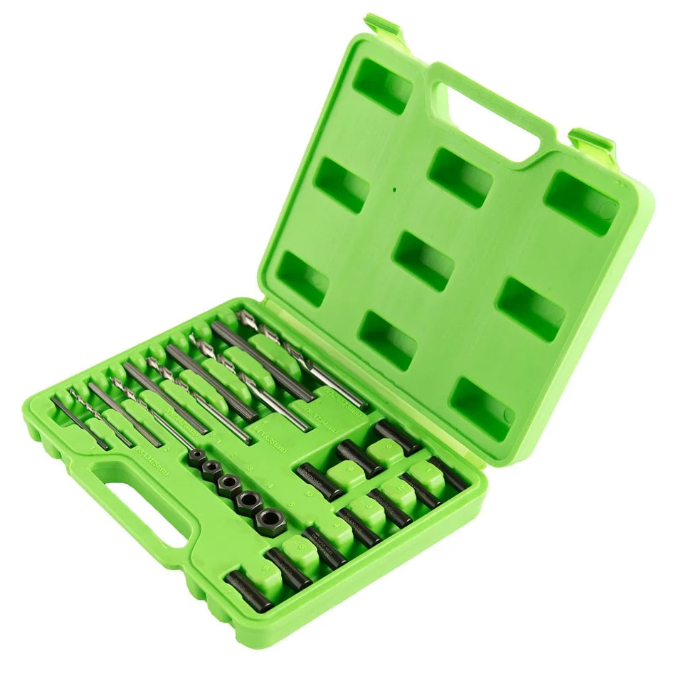 Set of 25 Screws Extractors, Drill Bits, and Guides DS1441