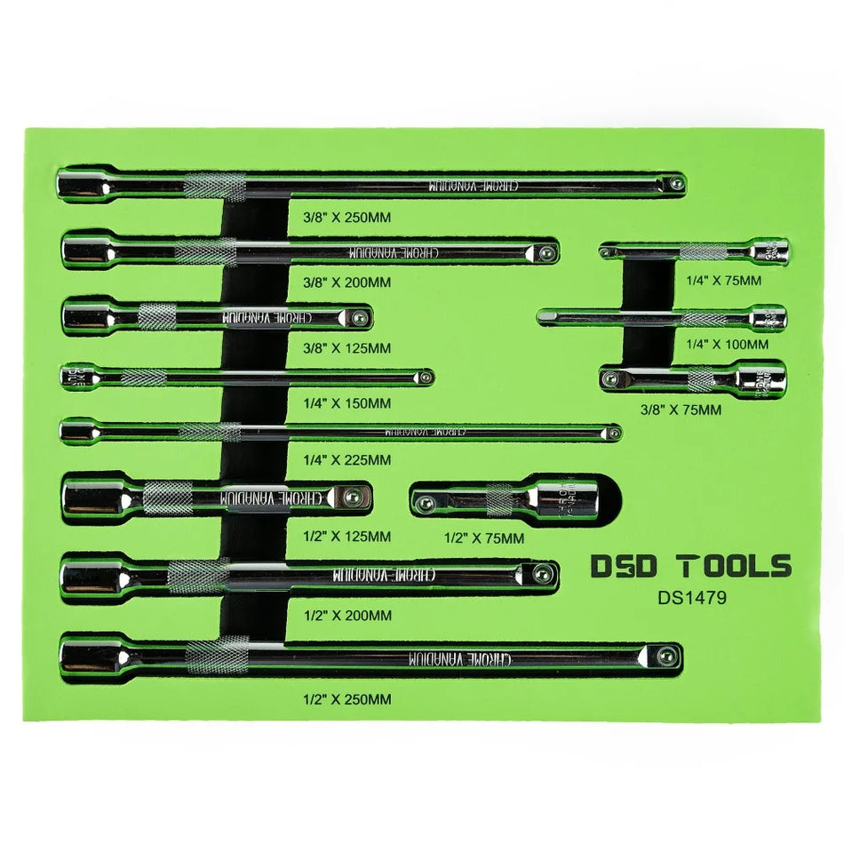 Set of 12 Extensions - 1/4", 3/8", 1/2" DS1479